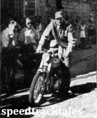 photo - T.U. Ellis (Royal Enfield) lost one mark on time when he had a puncture. ISDT 1948 (Speedtracktales Collection)