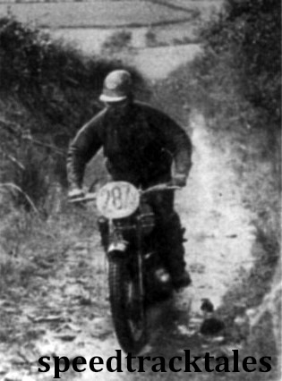 Photo - The formidable #287 Gordon Blakeway of the British Vase team on his 490cc Tiger 100SS Triumph. ISDT 1961