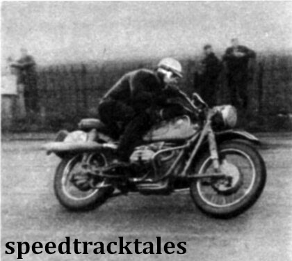 Photo - Star of the winning West German Trohpy team, Sebastian Nachtmann (590cc BMW) leading the field at Shobdon. ISDT 1961