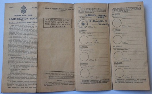 Image - log book for Triumph 500 BMX 621 - rear