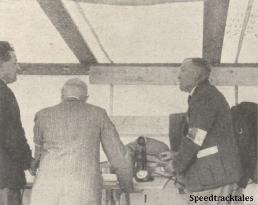 Photo - Chief Marshal S T Huggett - a very busy man - on full bore - ISDT 1938 (image courtesy Morton Media)