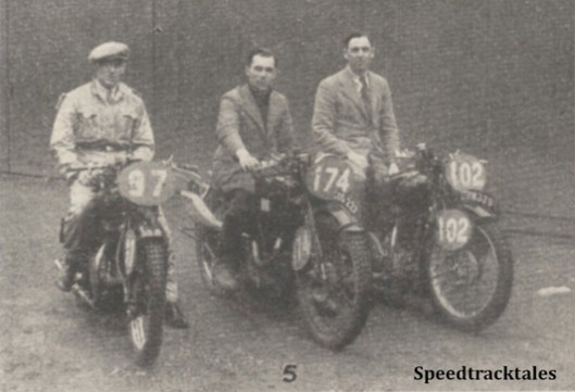 Photo - GB 'A' Vase Team #97 R McGregor (Rudge) #174 (WT Tiffen, jun (Velocette) #102 JA McLeslie (Rudge) - ISDT 1938 (image courtesy Morton Media)
