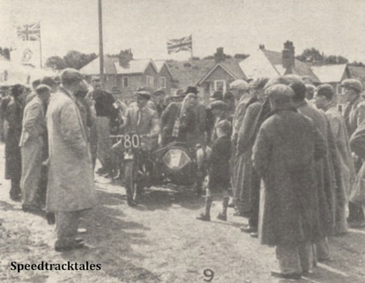 Photo - #80 HR Taylor, the wel lknown sidecar driver ( who is minus a leg) and his Ariel 4 outfit - ISDT 1938 (image courtesy Morton Media)