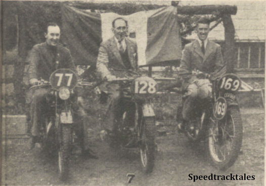 Photo - #77 S Moran (Matchless) #128 T Stewart (Royal Enfield) and #169 RC Yeates (Triumph) - ISDT 1938 (image courtesy Morton Media)