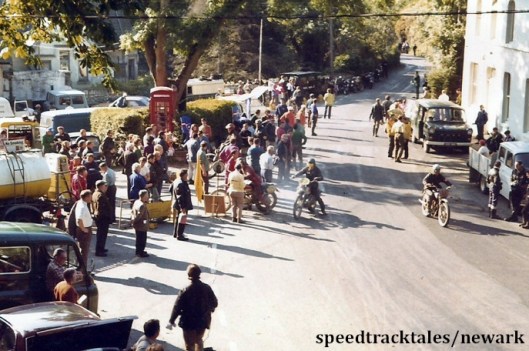 Photo - The Glen Helen timecheck complete with team service vehicles and re-fuelling facilities ISDT 1971 (Newark Collection)