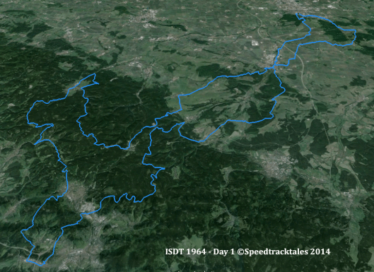 image - route of day 1 ISDT 1964 (Google Earth)