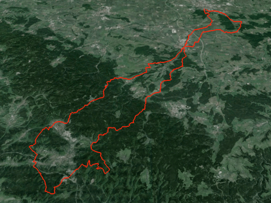 image - route of day 2 ISDT 1964 (Google Earth)