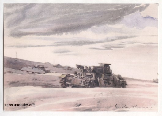 image - Tank Grave between Alen Hemsa and Mteifel el Chebir (Original Art by Gordon Horner 1915-2006)