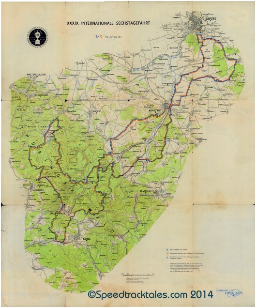 image - Course map Day 1 & 3 ISDT 1964 ((Courtesy Harro Esmarch Collection))