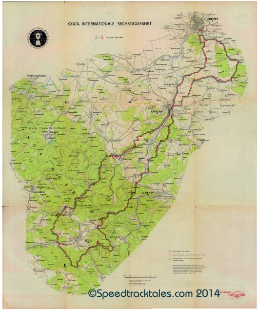 image - Course map Day 2 & 5 ISDT 1964 (Courtesy Harro Esmarch Collection)