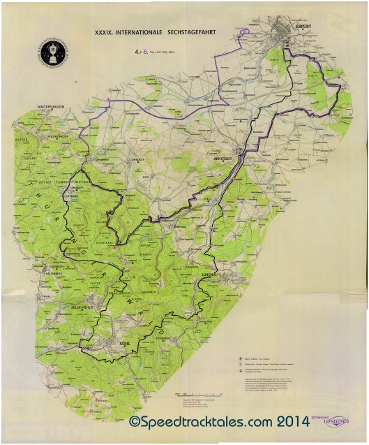 image - Course map Day 4 & 6 ISDT 1964 (Courtesy Harro Esmarch Collection)