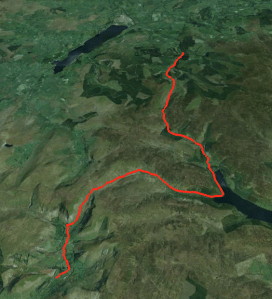 Image Modern aerial photography with route of profile overlayed