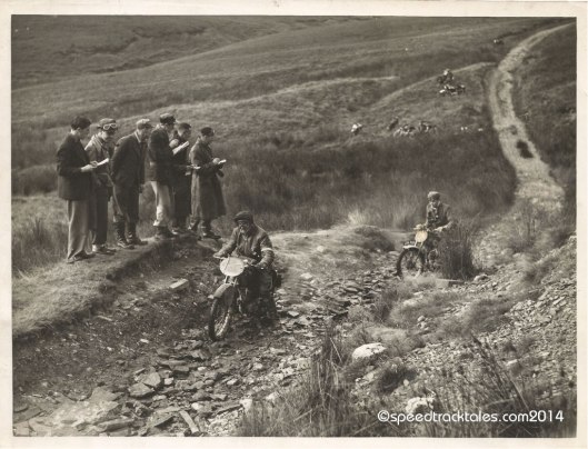 Photo - two un-identifiable solo riders ISDT 1954 - (speedtracktales collection)