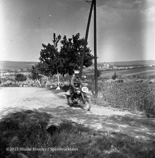 Photo - Unidentified rider, possibly #91 Hardy Sprung IFA 125 near Hluk ISDT 1953 (©Hluké Kroniky)