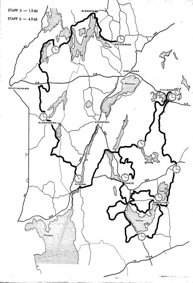 image - Map of course days 3 and 6 ISDT 1966 (Courtesy Brian Catt)