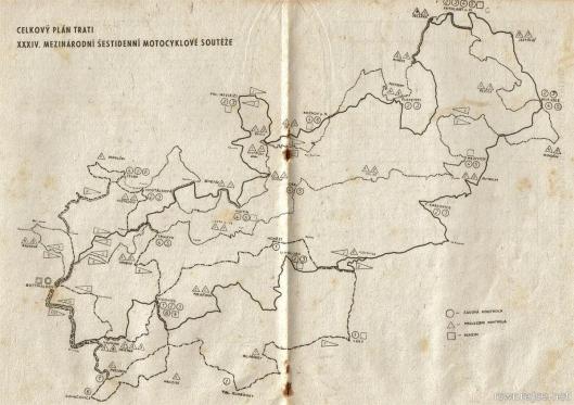 image - map of the course days 1 - 6 ISDT 1959