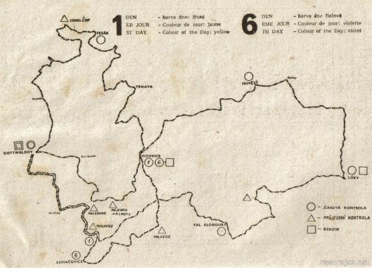 image - programme map of routes days 1 & 6 ISDT 1959