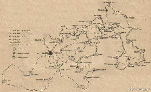 image - map of the 6 days course ISDT 1955