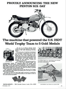 Image - Penton Motorcycles advert announcing successes winning medals ISDT 1971