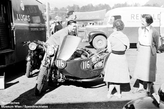 photo - #116 R H Tayler works Royal Enfield 698cc S/car [Reg] location ISDT 1952 (© Artur Fenzlau/Technisches Museum Wien)