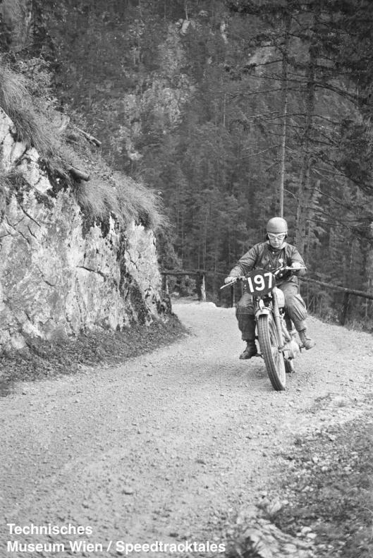 photo - #197 Molly Briggs Triumph 498 [DRC 123] preparing for scrutineering ISDT 1952 (© Artur Fenzlau/Technisches Museum Wien)