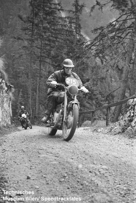 photo - #215 JV Brittain, works Royal Enfield 496 [KAB 547] on course ISDT 1952 (© Artur Fenzlau/Technisches Museum Wien)