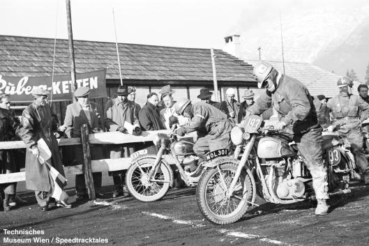 photo - #193 Fred Rist BSA 497cc [MOL 301] at start line ISDT 1952 (© Artur Fenzlau/Technisches Museum Wien)