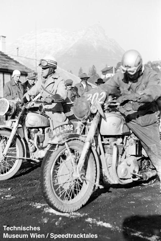 photo - #202 BW Martin BSA 497cc [MOL 302] at the start ISDT 1952 (© Artur Fenzlau/Technisches Museum Wien)