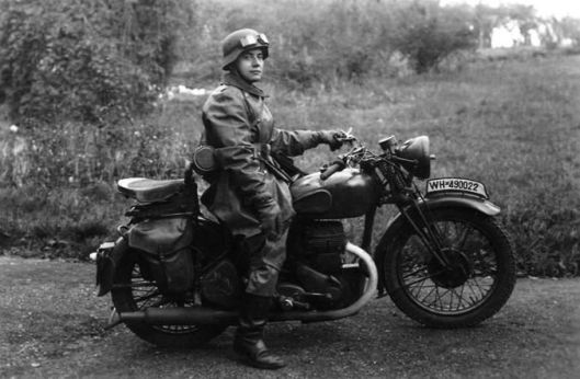 Photo - German DR on captured BSA M20 WW2