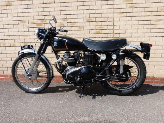 Photo - Works AJS 498 of Hugh Viney LH Side view ISDT 1953 (Courtesy Bonhams)