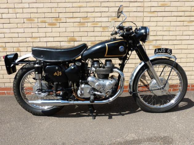 Photo - Works AJS 498 of Hugh Viney LH Side view ISDT 1953 (Courtesy Bonhams)
