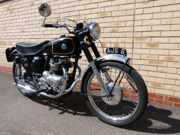 Photo - Works AJS 498 of Hugh Viney RH Side view ISDT 1953 (Courtesy Bonhams)