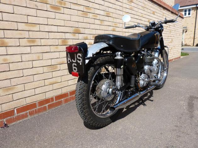 Photo - Works AJS 498 of Hugh Viney RH Side view ISDT 1953 (Courtesy Bonhams)